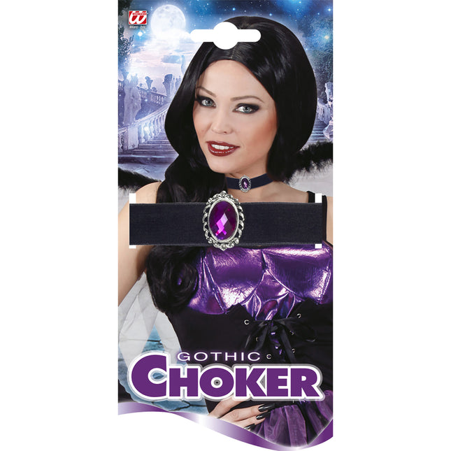Collier d'Halloween Pierre violette