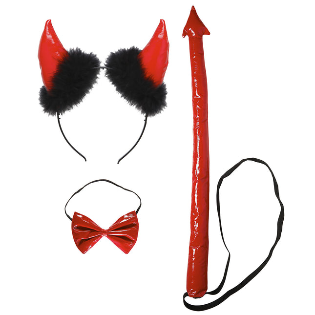 Ensemble d'accessoires d'Halloween Diables 3 pièces