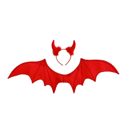 Ensemble d'accessoires d'Halloween Diable Rouge 2 pièces