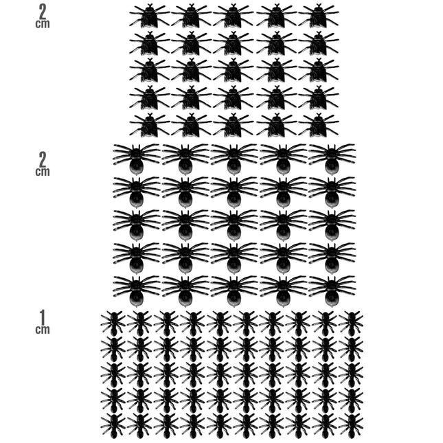 Faux insectes noirs 100pcs