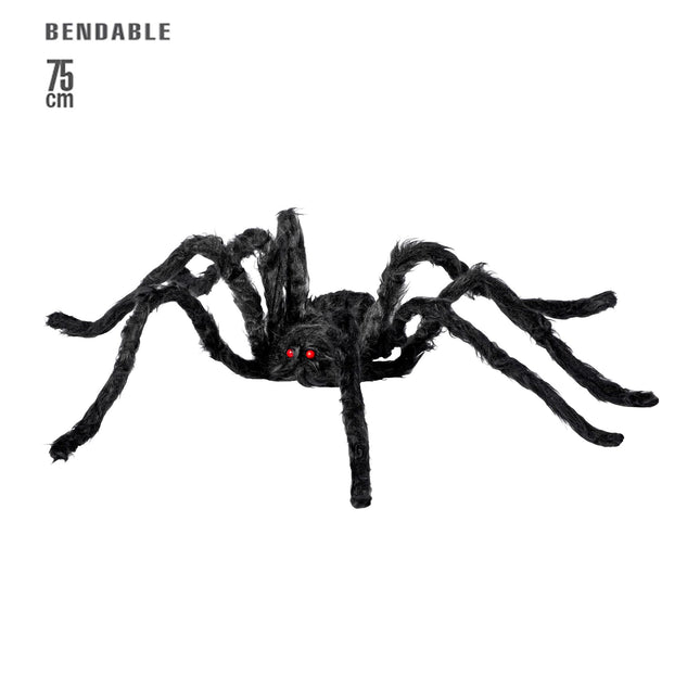Halloween Fausse Araignée Noire 75cm