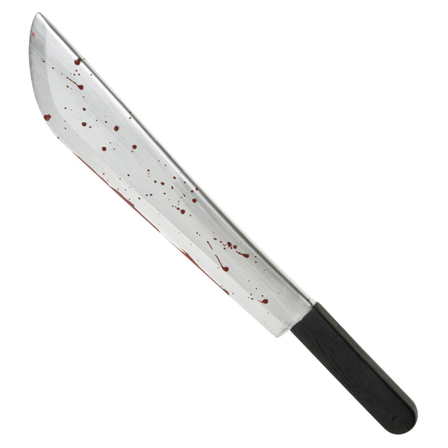 Faux couteau d'Halloween avec du sang 54cm