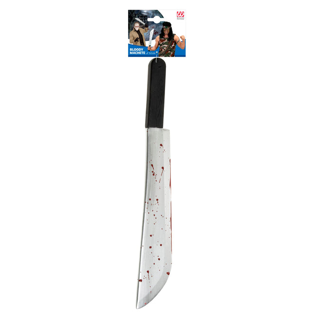 Faux couteau d'Halloween avec du sang 54cm