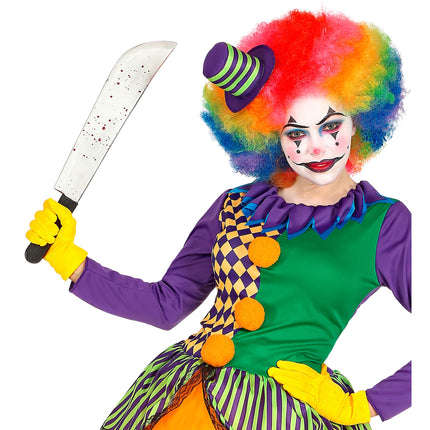 Faux couteau d'Halloween avec du sang 54cm