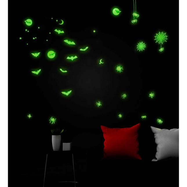 Autocollants d'Halloween blancs qui brillent dans le noir