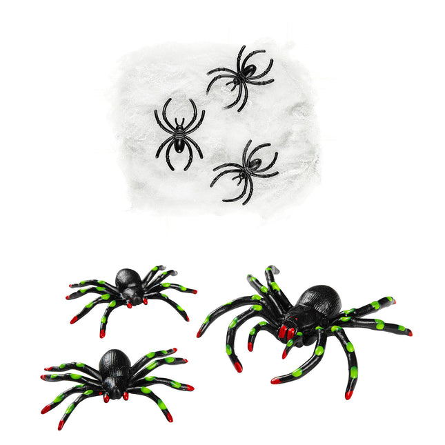 Toile d'araignée d'Halloween avec des araignées