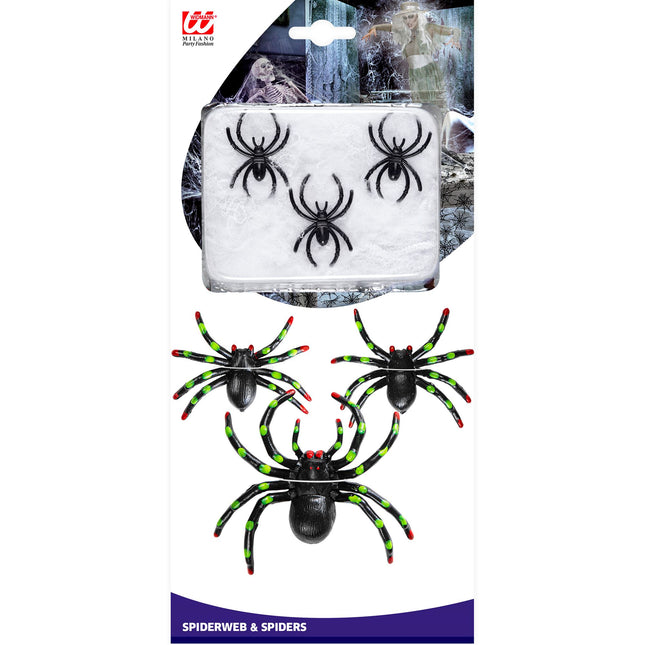 Toile d'araignée d'Halloween avec des araignées