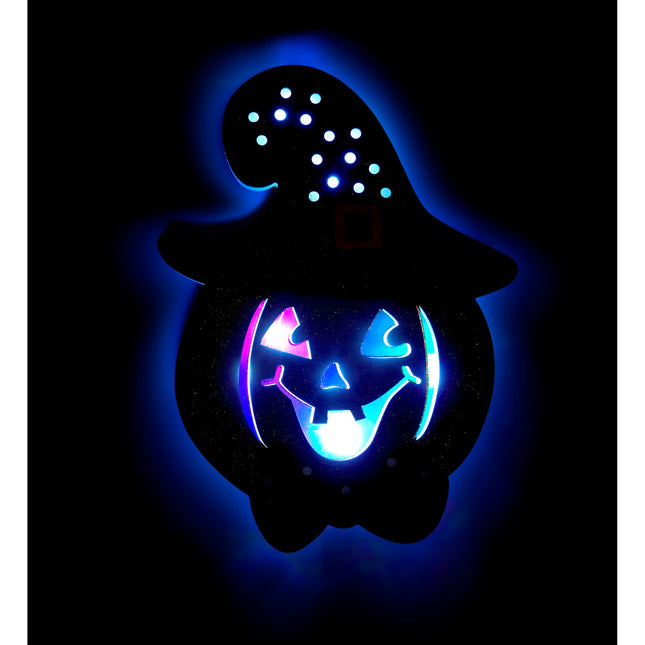 Décoration murale d'Halloween Citrouille avec lumière