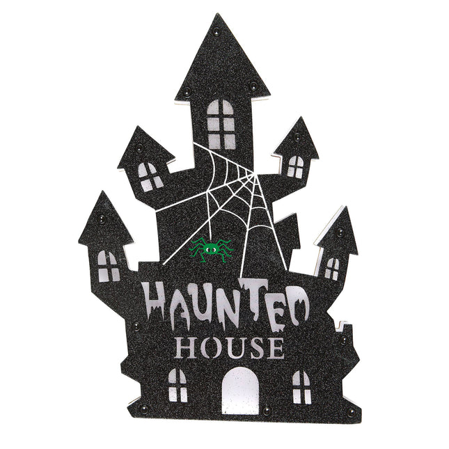 Décoration murale d'Halloween Maison hantée avec lumière
