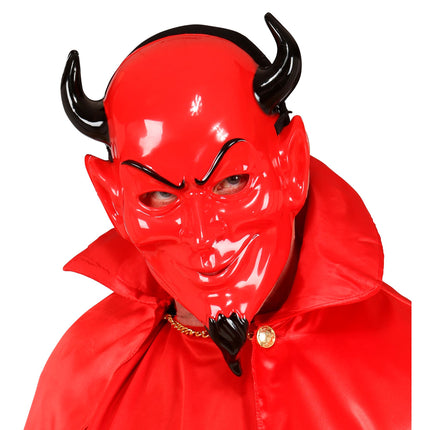 Masque d'Halloween Rouge Noir Diable Effrayant
