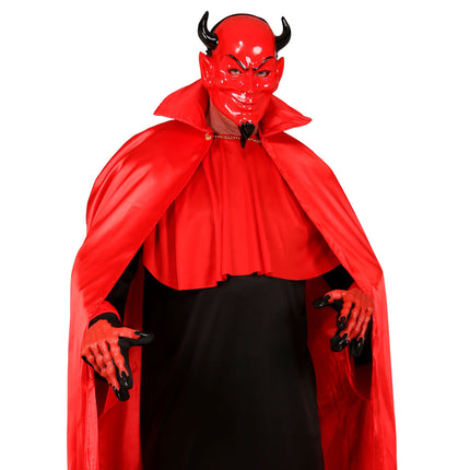 Masque d'Halloween Rouge Noir Diable Effrayant