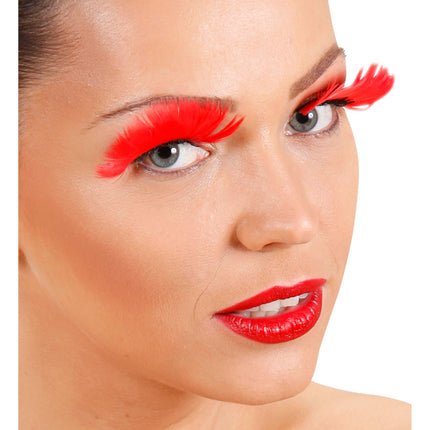 Faux cils rouges