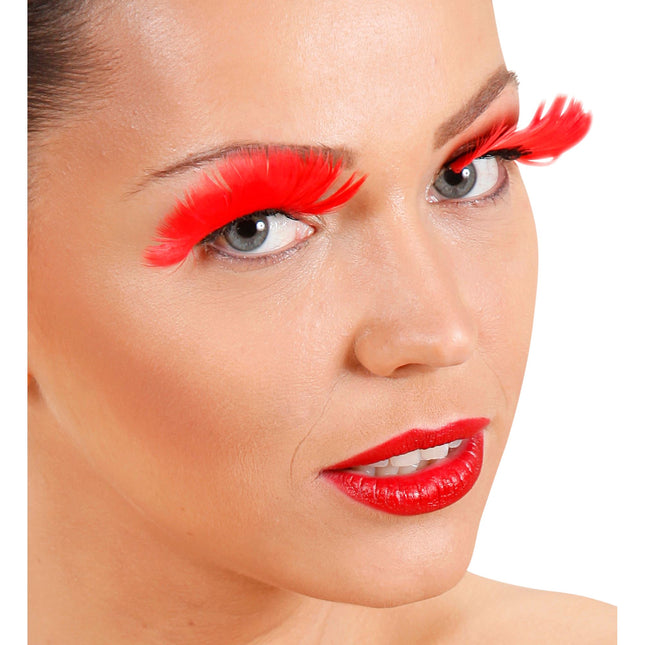 Faux cils rouges