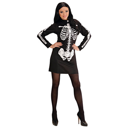 Robe d'Halloween Noir Blanc Dames Squelette