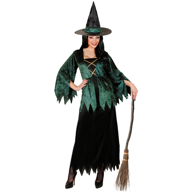 Robe d'Halloween Vert Dames Sorcières