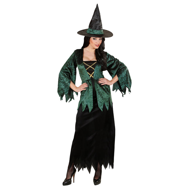 Robe d'Halloween Vert Dames Sorcières