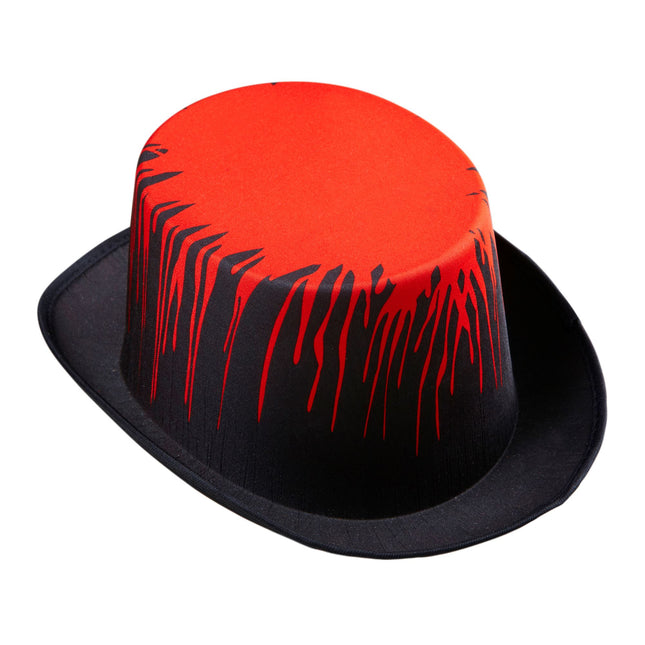 Chapeau d'Halloween noir dégoulinant de sang