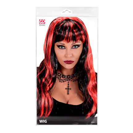 Perruque d'Halloween Rouge Noir