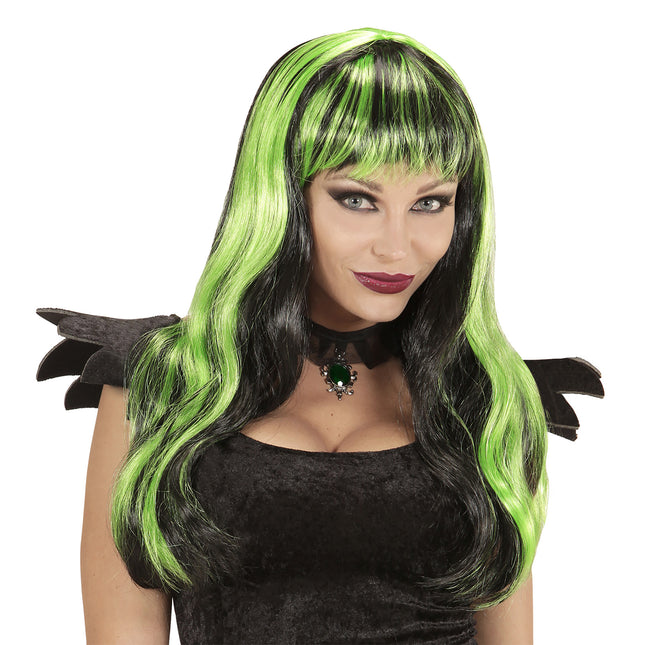 Perruque d'Halloween Noir Vert