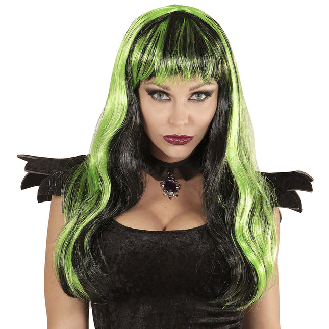 Perruque d'Halloween Noir Vert