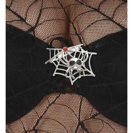Broche Halloween Toile d'araignée