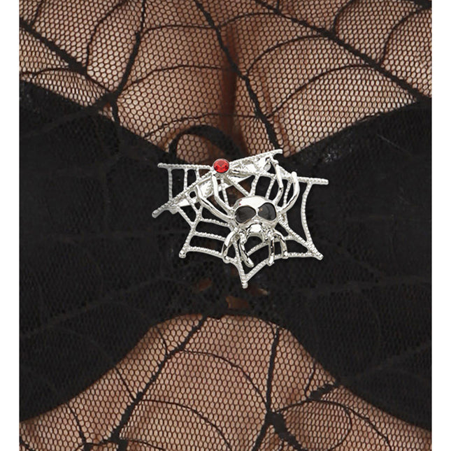 Broche Halloween Toile d'araignée