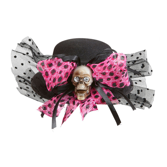 Chapeau d'Halloween Tête de mort avec noeud