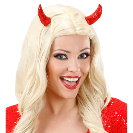 Pince à cheveux d'Halloween Corne rouge 2pcs