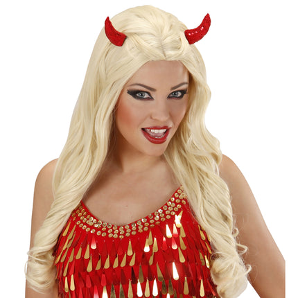 Pince à cheveux d'Halloween Corne rouge 2pcs