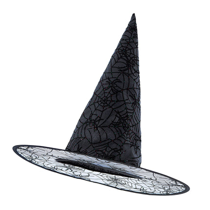 Chapeau de sorcière d'Halloween Noir pailleté