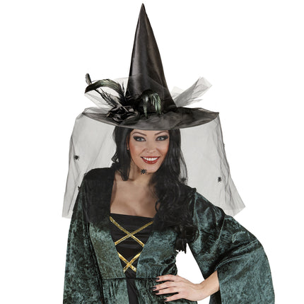 Chapeau de sorcière d'Halloween Voile noir