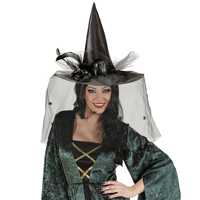 Chapeau de sorcière d'Halloween Voile noir