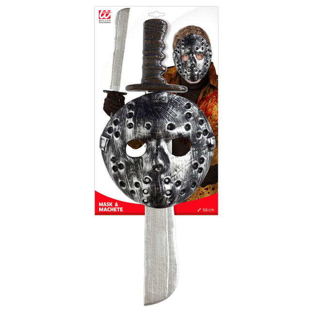 Ensemble d'accessoires d'Halloween Masque et Machette 2 pièces