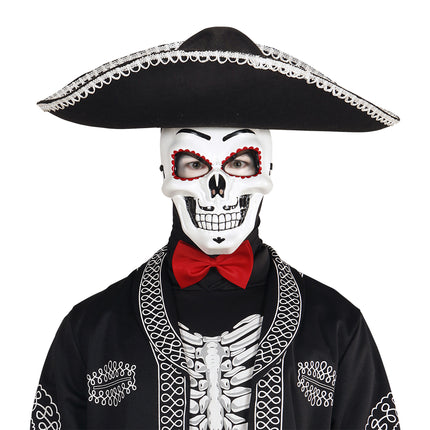 Masque Dia De Los Muertos Blanc