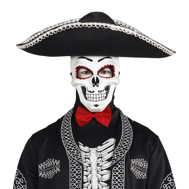 Masque Dia De Los Muertos Blanc