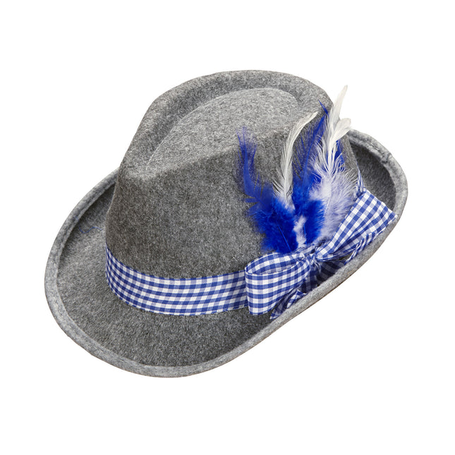 FEDORA BAVAROIS AVEC PLUMES BLEUES