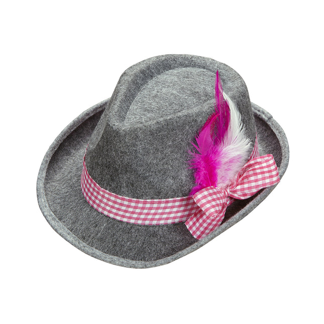 FEDORA BAVAROIS AVEC PLUMES ROSES