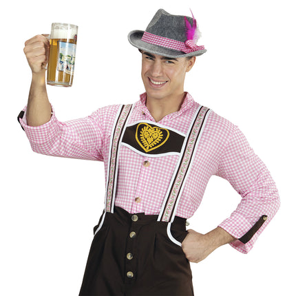FEDORA BAVAROIS AVEC PLUMES ROSES