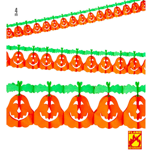 Guirlande d'Halloween Citrouilles 4m