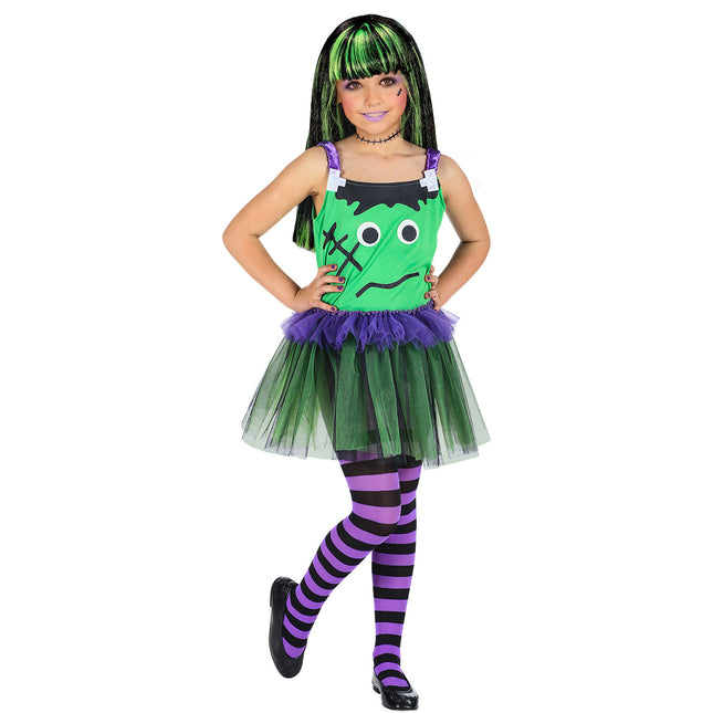 Robe d'Halloween Fille Verte Monstre