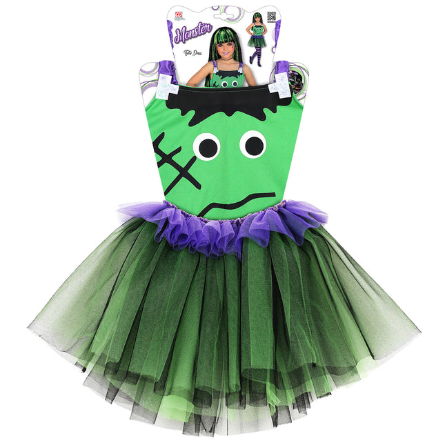 Robe d'Halloween Fille Verte Monstre
