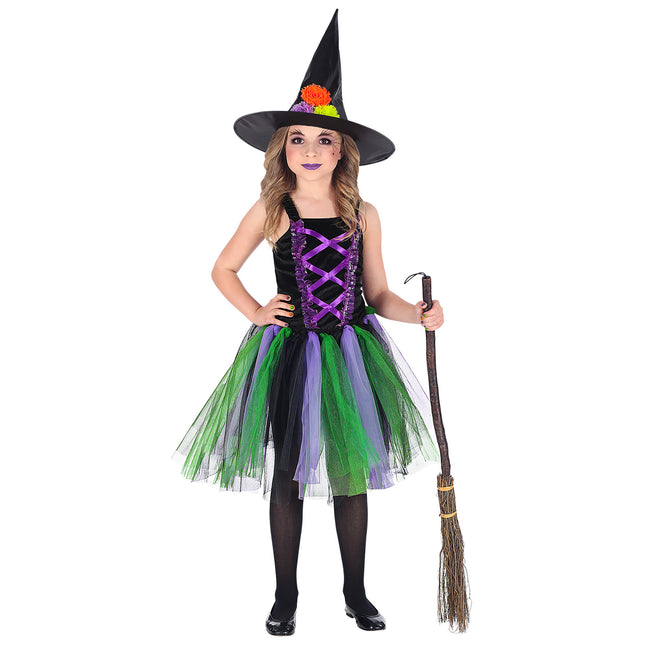 Robe d'Halloween Noir Violet Fille
