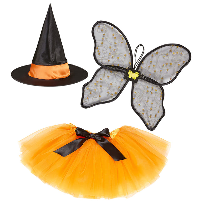 Ensemble d'accessoires d'Halloween Enfant Sorcière 3 pièces