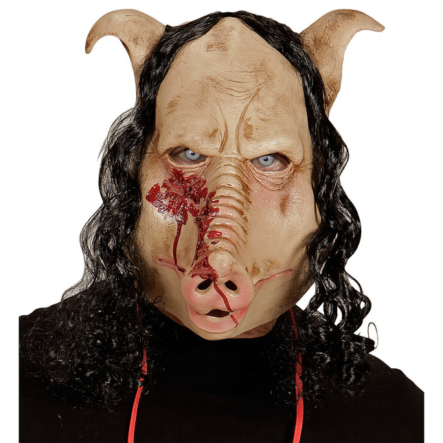 Masque d'Halloween Beige Pig