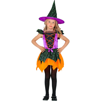 Costume de sorcière Noir Orange Fille