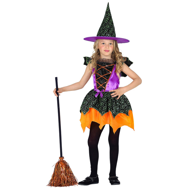 Costume de sorcière Noir Orange Fille