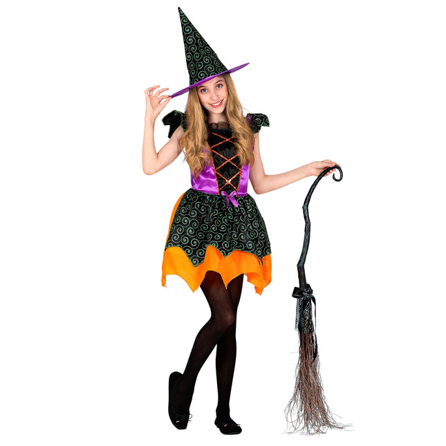 Costume de sorcière Noir Orange Fille
