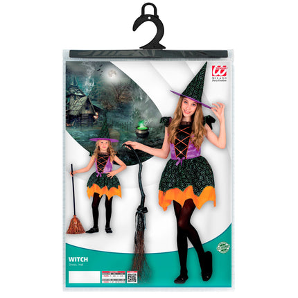 Costume de sorcière Noir Orange Fille