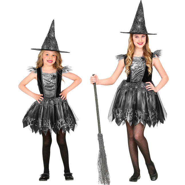 Costume de sorcière Noir Argent Fille