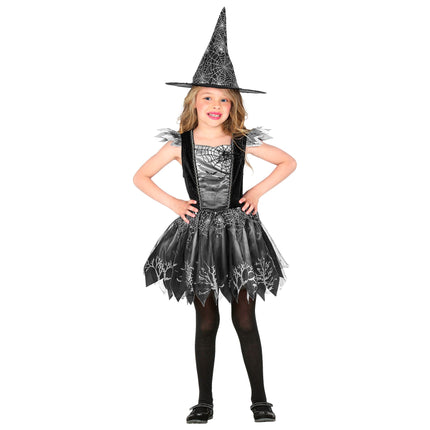 Costume de sorcière Noir Argent Fille